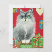 ヴィンテージ猫クリスマスカード シーズンカード (正面)