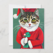 ヴィンテージ猫クリスマスカード シーズンカード (正面)