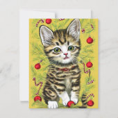 ヴィンテージ猫クリスマスカード シーズンカード (正面)