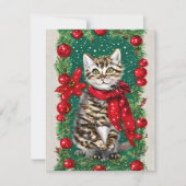 ヴィンテージ猫クリスマスカード シーズンカード (正面)