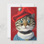 ヴィンテージ猫クリスマスカード シーズンカード (正面)