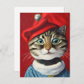 ヴィンテージ猫クリスマスカード シーズンカード (正面/裏面)