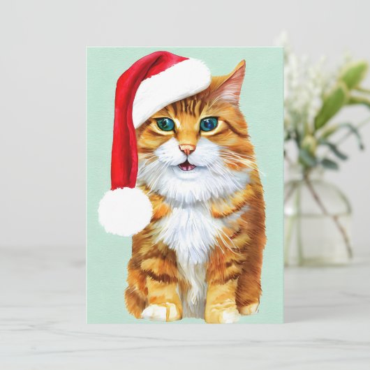 ヴィンテージ猫クリスマスカード シーズンカード (スタンド正面)