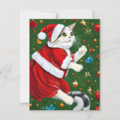 ヴィンテージ猫クリスマスカード シーズンカード (正面)