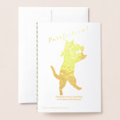 ヴィンテージ猫クリスマスパーティーおもしろい 箔カード (裏面封筒付き)