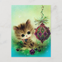 ヴィンテージ猫クリスマスホリデー葉書 シーズンポストカード