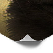 ヴィンテージ猫セルフポートレイト(ブルーハット) ファッションド ポスター (角)