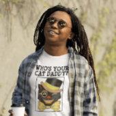 ヴィンテージ猫パパ黒猫Tシャツ Tシャツ