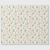 ヴィンテージ猫フローラ園ピンク ラッピングペーパー (フラット)