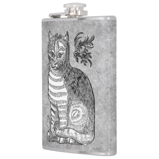 ヴィンテージ猫ブックイラストレーションフラスコ フラスク (左)