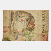 ヴィンテージ猫ペット猫スタイリッシュ猫レトロ キッチンタオル (横)