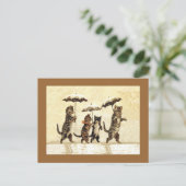 ヴィンテージ猫傘 ポストカード (スタンド正面)