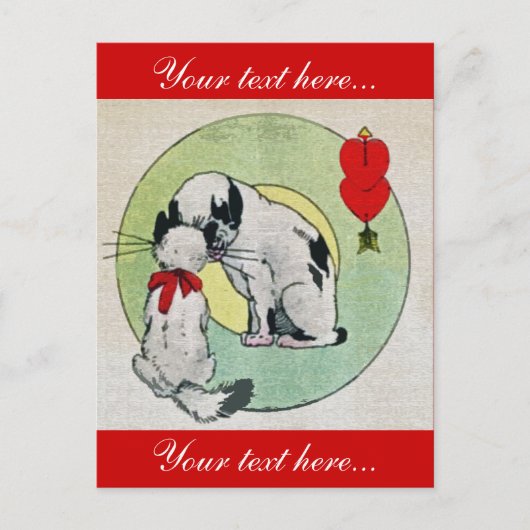 ヴィンテージ猫好き ポストカード (正面)