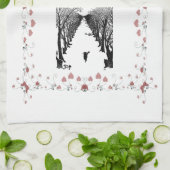 ヴィンテージ猫愛引用文のハートの芸術 キッチンタオル (折り畳み)