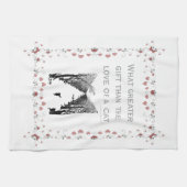 ヴィンテージ猫愛引用文のハートの芸術 キッチンタオル (横)