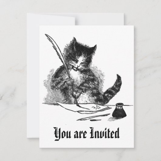 ヴィンテージ猫招待状 招待状 (正面)