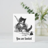 ヴィンテージ猫招待状 招待状 (スタンド正面)