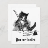 ヴィンテージ猫招待状 招待状 (正面/裏面)