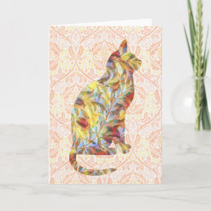 ヴィンテージ猫柄Pattern Art Note Card 6 カード