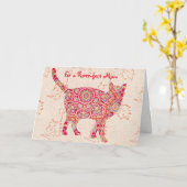 ヴィンテージ猫模様の完璧な母の日カード カード (黄色い花)