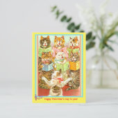 ヴィンテージ猫歌バレンタインデー葉書alt。タック ポストカード (スタンド正面)