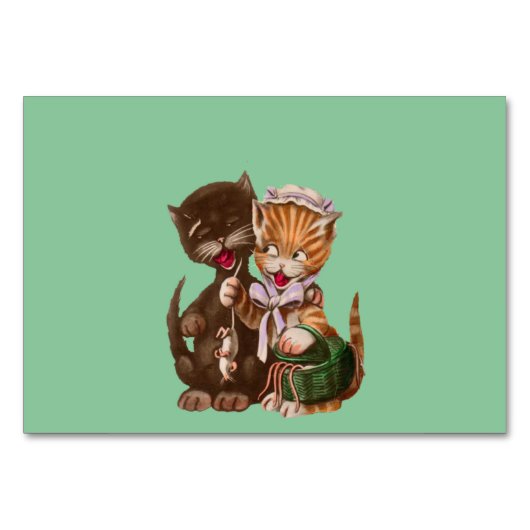 ヴィンテージ猫用ねずみギフトバスケット テーブルナンバー (裏面)