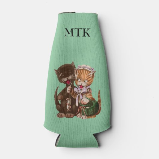 ヴィンテージ猫用ねずみギフトバスケット ボトルクーラー (正面)