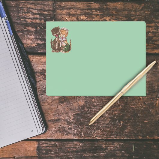 ヴィンテージ猫用ねずみギフトバスケット ポストイット