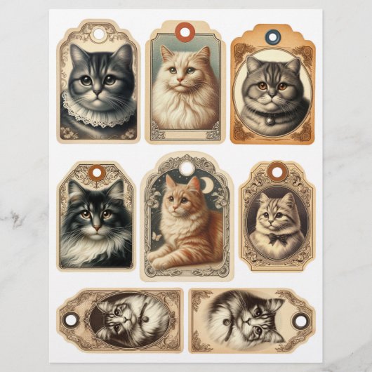 ヴィンテージ猫紙ラベル (正面)