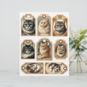 ヴィンテージ猫紙ラベル (スタンド正面)