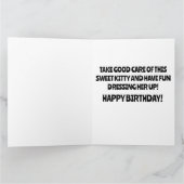ヴィンテージ猫紙人形誕生日グリーティングカード カード (内部)