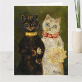 ヴィンテージ猫結婚記念日あいさつカード サンキューカード (正面)