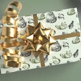 ヴィンテージ猫 ラッピングペーパー