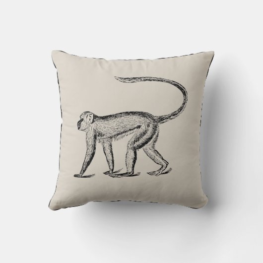 ヴィンテージ猿の職人の枕-あなたの色を選んで下さい クッション (裏面)