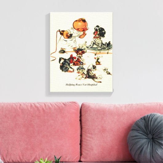 ヴィンテージ獣医による獣医への訪問名前をカスタムする キャンバスプリント (インサイチュ (リビング))