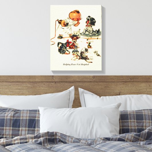 ヴィンテージ獣医による獣医への訪問名前をカスタムする キャンバスプリント (インサイチュ (寝室))