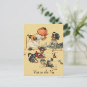 ヴィンテージ獣医による獣医への訪問 ポストカード (スタンド正面)