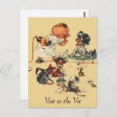 ヴィンテージ獣医による獣医への訪問 ポストカード (正面/裏面)