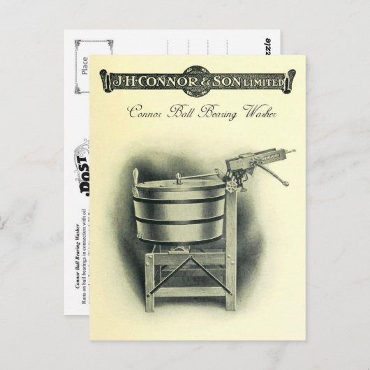 ヴィンテージ玉軸受け衣類洗浄機 ポストカード (正面/裏面)