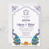 ヴィンテージ王室のの名結婚前モノグラム 招待状 (正面)