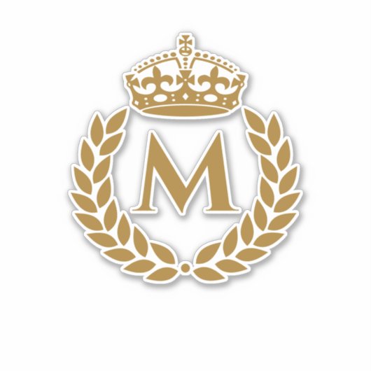 ヴィンテージ王室のキングゴールデンクラウンネームイニシャルブラック シール (正面)