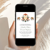 ヴィンテージ王室のクレゾウインディアンヒンドゥー結婚ズ 招待状