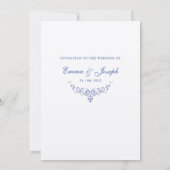 ヴィンテージ王室のクレパステル結婚ブルー 招待状 (裏面)