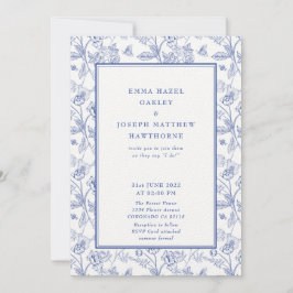 ヴィンテージ王室のクレパステル結婚ブルー 招待状