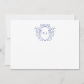 ヴィンテージ王室のクレパステル結婚ブルー 招待状 (裏面)