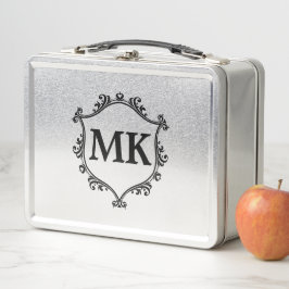 ヴィンテージ王室のシパーソナライズされたルド名モノグラム メタルランチボックス