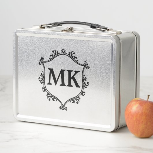 ヴィンテージ王室のシパーソナライズされたルド名モノグラム メタルランチボックス (インサイチュ)