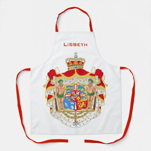 ヴィンテージ王室のデンマークの紋章 エプロン (正面)