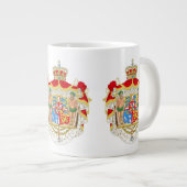 ヴィンテージ王室のデンマークの紋章 ジャンボコーヒーマグカップ (正面右)