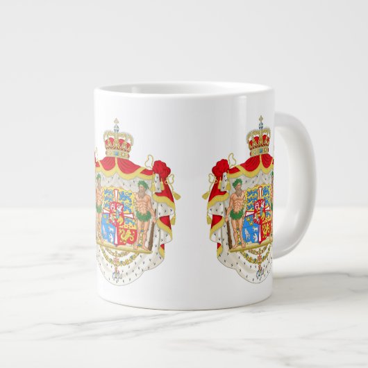 ヴィンテージ王室のデンマークの紋章 ジャンボコーヒーマグカップ (正面右)
